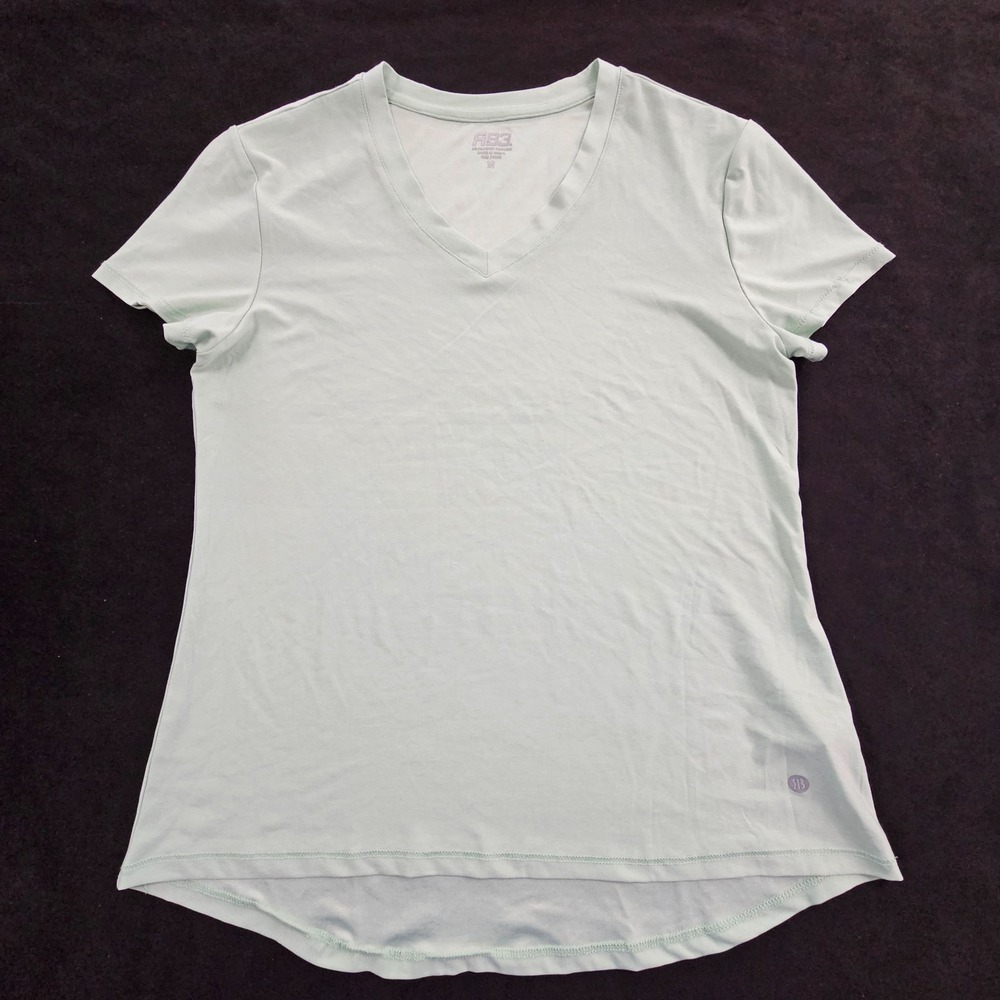RB3 Green Short Sleeve V-Neck Performanec T-Shirt Women's M